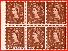 SG. 543l. SB78c. 2d Light Red-Brown. An UNMOUNTED MINT booklet pane of 6 B73489