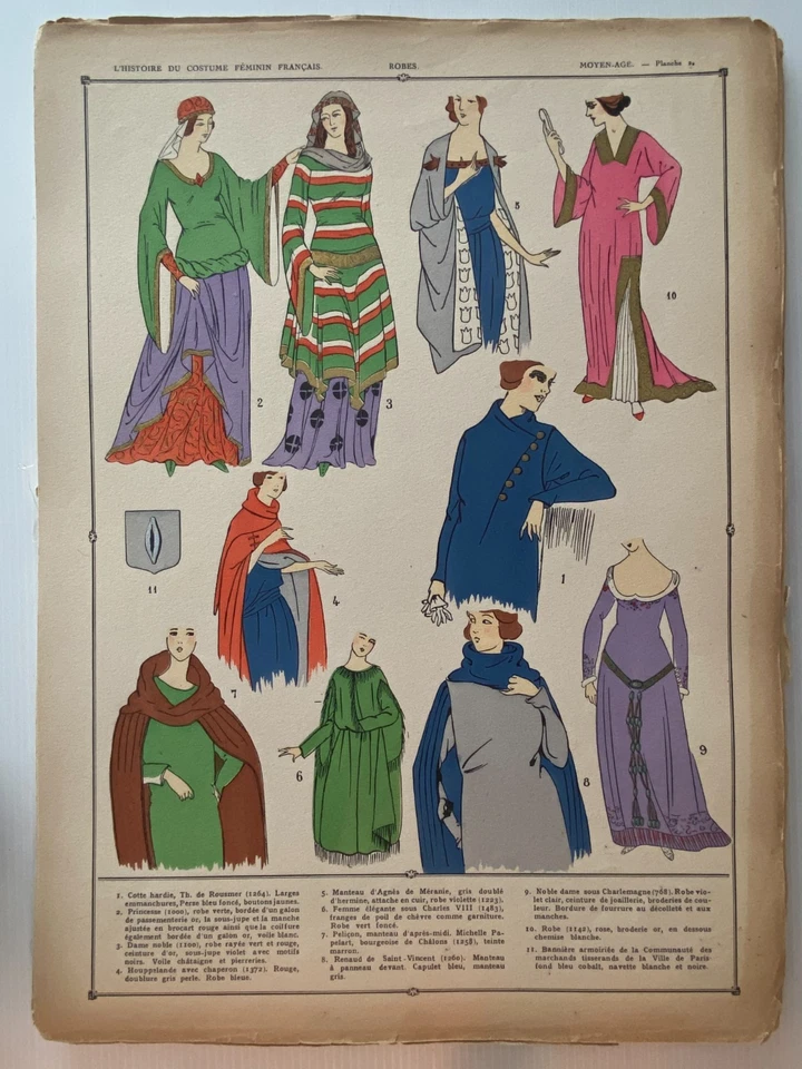 Storia DC Costume Femminile Francese Medioevo 1037 A 1461 - Immagine 4 di 4