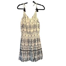 NWT White House Black Market Small Dress Boho Geometric Print Tassels Coastal