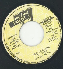 " JERUSALEM." devon irons. TALENT 77 7in 1977.