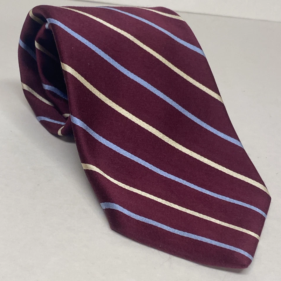 Corbata a rayas Brooks Brothers 346 seda roja blanca y azul hecha en EE. UU. G3 Foto 3 de 4