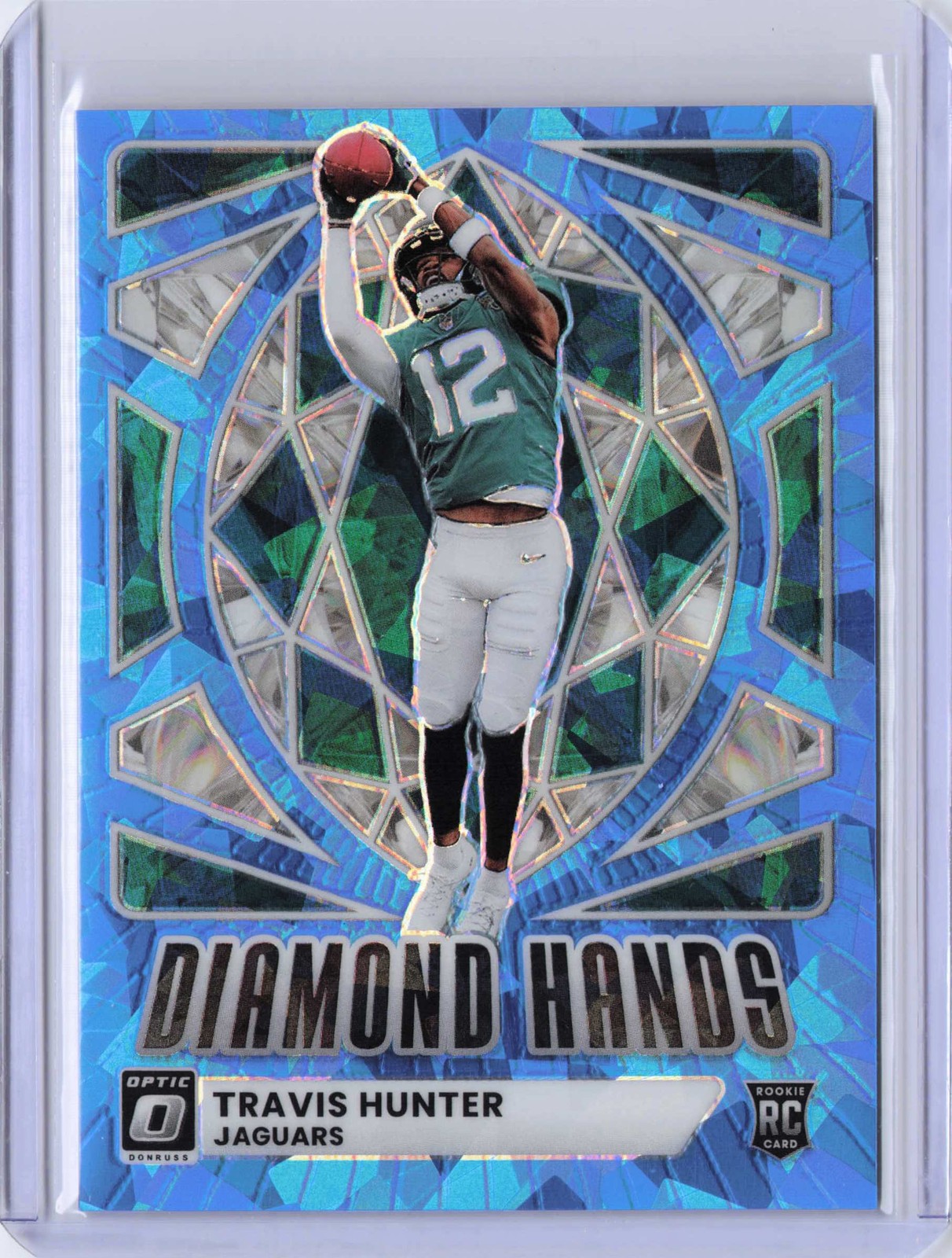 Travis Hunter Diamond Hands Blue Ice RC #/55 | 2025 Donruss Optic | #1 Jaguars