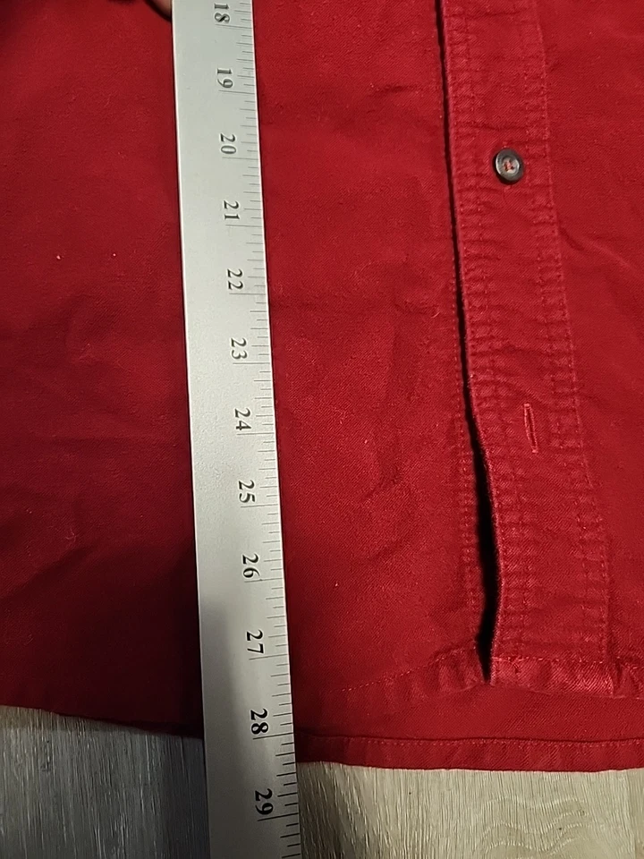 Ducks Unlimited Logo Red Chamois Long Sleeve Button Front Shirt Mens Medium - Image 3 of 4