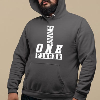 Two Words One Finger Hoodie Bold Attitude Mittelfinger sarkastischer Stil Geschenk