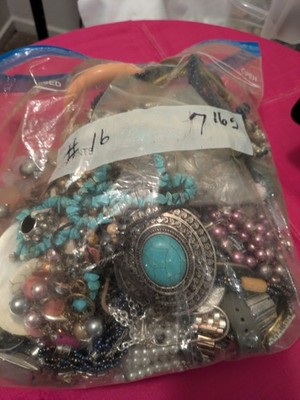 Costume Jewelry Bag Some New Some Used Vintage Good Condition