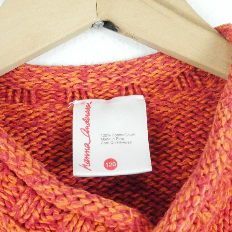 Suéter Hanna Andersson 120 6 7 100% Algodón Cuello Redondo Isla Justa Tejido Multicolor Foto 2 de 4