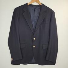 Christian Dior Monsieur Blazer Mens 42R Navy Pure New Wool Gold Buttons 2Btn