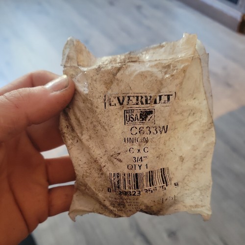 EVERBILT C633W Union Cup x Cup 3/4β Copper Pressure Fitting, Model # C633WHD34