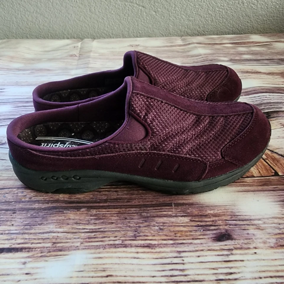 Easy Spirit Traveltime Clogs Slip On Comfort Walking Shoes Burgundy Size 10 - Image 3 of 4