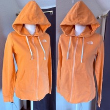 The North Face Womens Orange Full Zip Hoodie Fleece Sweatshirt Size M
