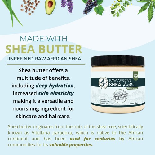 Natürliche rohe Sheabutter - 100% reine, native, unraffinierte, rohe Elfenbein Sheabutter - Bild 15 von 18