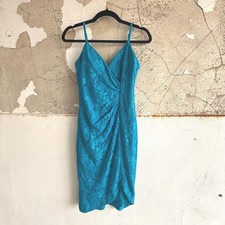 Guess Dress Lace Mini Bodycon Turquoise Ruched Cocktail Party Glam Nght Out 2