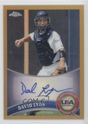 2011 Topps Chrome Gold Refractor 33/50 David Lyon #USABB12 Auto 1j6