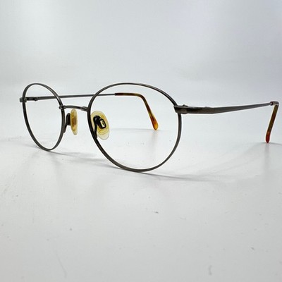Flexon 181 Eyeglasses Mens Pewter Round Metal Frame 46-19-140