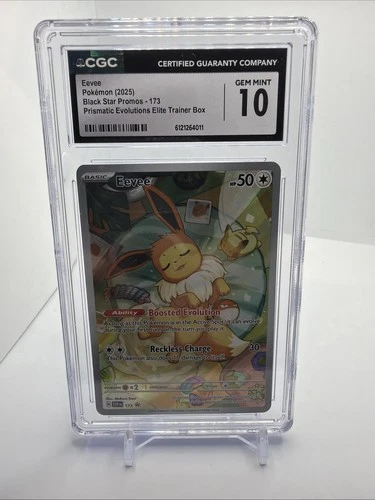 Pokémon Eevee #173 Black Star Promo 2025 Prismatic Evolutions CGC 10 Gem Mint