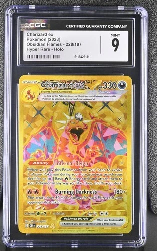 CGC 9 CHARIZARD EX 228 OBSIDIAN FLAMES HYPER RARE GOLD SCARLET VIOLET POKEMON