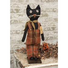 New Primitive Halloween BLACK CAT DOLL FIGURE Standing Statue 24"