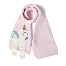 BEARUN Kids Winter Scarf Toddler Girls Cute Knit Baby One Size, Pink