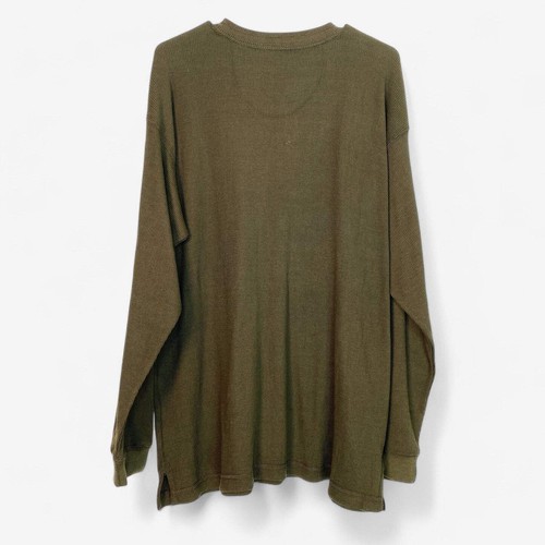 NorthPoint Men's Green Waffle Weave Henley T-Shirt Size L Long Sleeve NWT - Picture 2 of 2