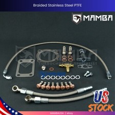 Turbo Oil Water Line Install Kit Garrett Gt3076r Gt3582r T3 4 Bolt Ball Bearing