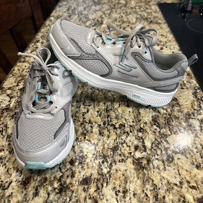 Authentic Women's Skechers Go Run Consistent Ultralight , GRAY / TURQUOISE Nice!