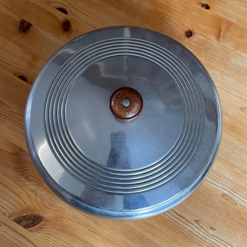 10" Vintage Mid Century Deco Style Cake Dome Cover w Wood Handle Display Useful - Picture 6 of 6