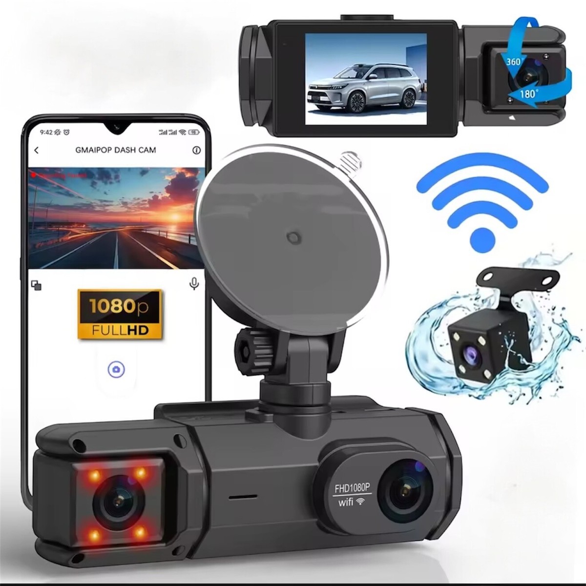 Dash Cam ORSKEY 1080P Full HD - Telecamera Auto Con Schermo 3", Visione Notturna E Sensore G - Foto 2
