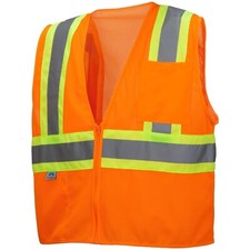 Large/ Type R Class 2 NOT FR Hi-Vis Orange Safety Vest / Pyramex DHLGLO-SO-L