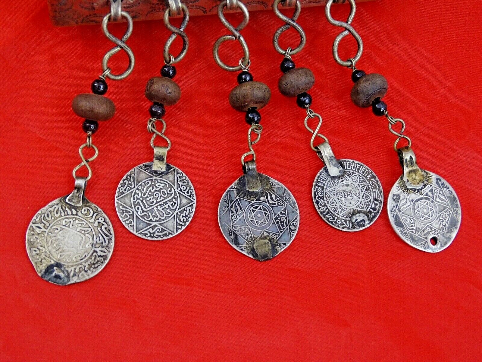 RARE ANTIQUE SILVER CARTRIDGE CASE BOX ISLAMIC MAGHREB MOROCCO coins