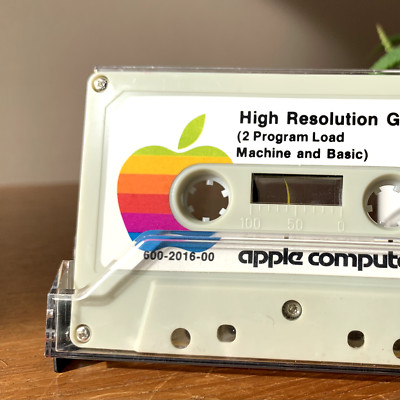 Vintage 70s HIGH RESOLUTION GRAPHICS Apple II Computer Software Cassette Tape A+
