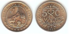 Bolivia - 5 Centavos 1935 CH. UNC * Cert: 3621