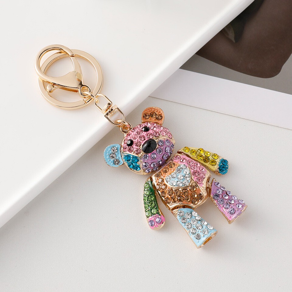 HEYU Portachiavi Rana Con Strass – Ciondolo Animale Scintillante In Lega Dorata, 6x4 Cm