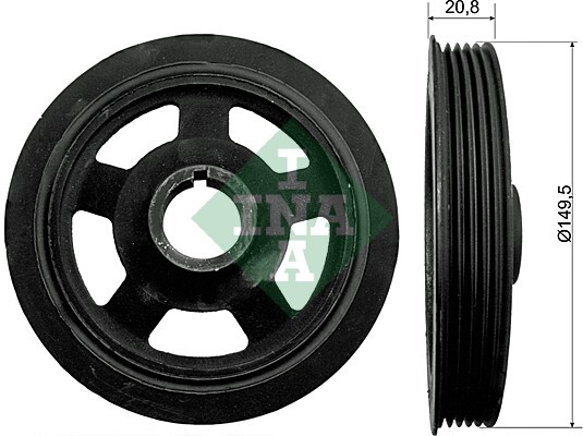INA 544 0092 10 Riemenscheibe, Kurbelwelle For Hyundai KIA-image