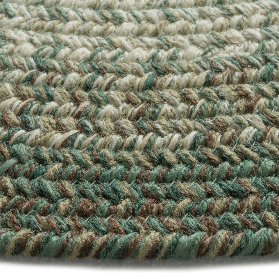 Capel Rugs Winthrop Balsam Green Banded Variegated Country Round Braided Rug  - Image 4 of 4