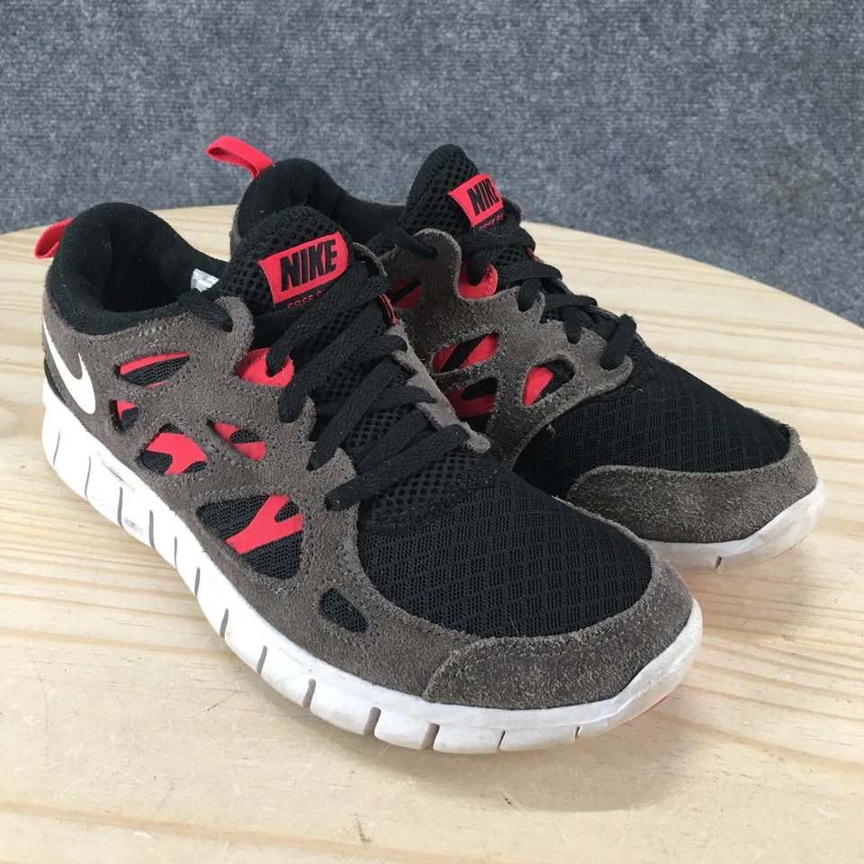 Nike Zapatos Jóvenes 6.5 Niños Free Run 2 Tenis Atléticos DD0163-002 Negro Rojo Foto 3 de 4