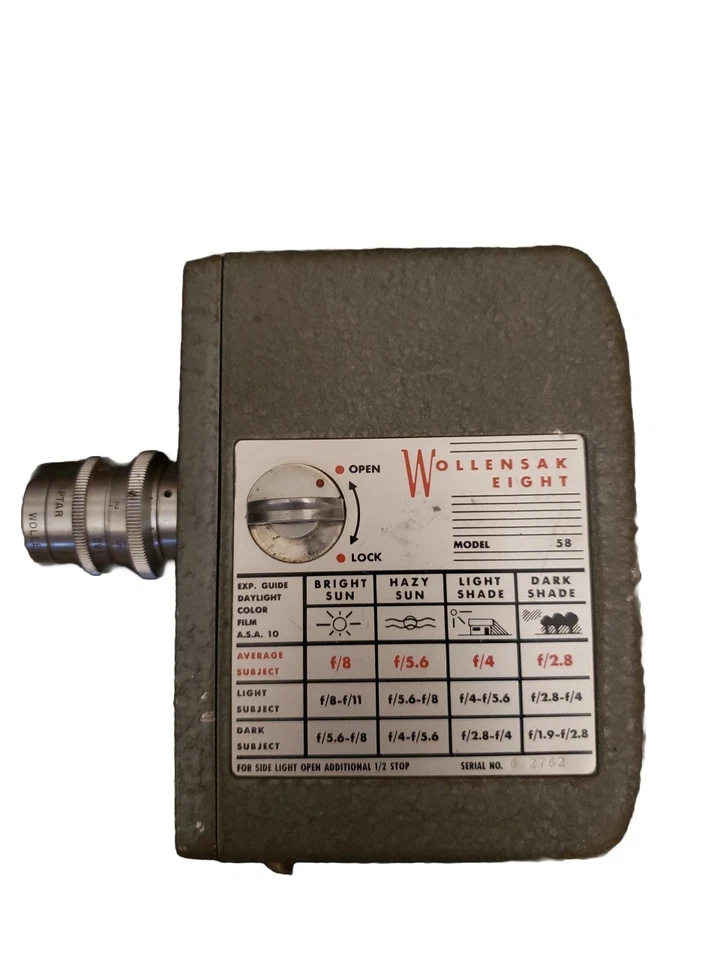 Wollensak 8 Model 58 Vintage Movie Camera With Handle & 2 lens - Image 2 of 4