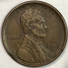 1917-S Lincoln Wheat Cent Extremely Fine XF Coin, Rim Bump #15742