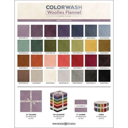 Woolies Flannel By Maywood Studio - Color Wash 10" Squares Layer Cake