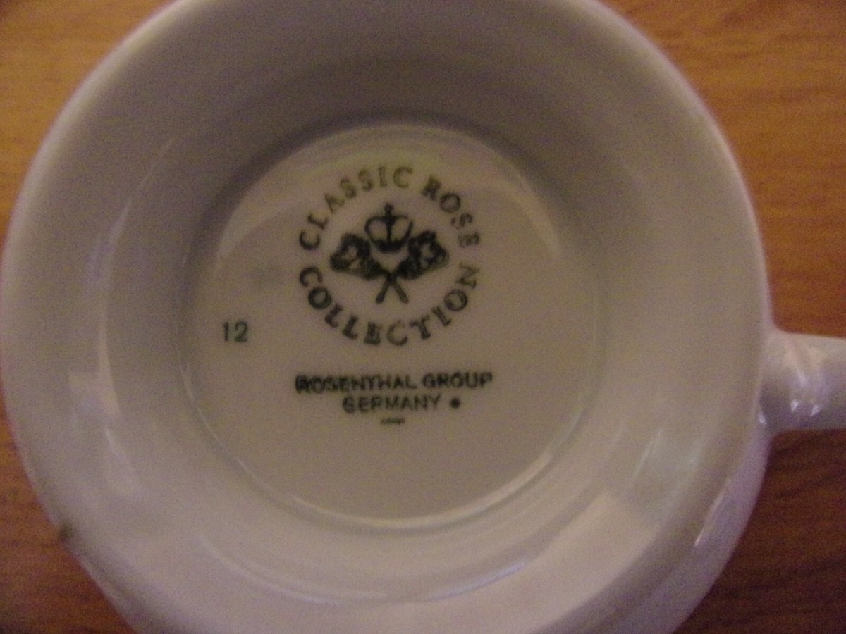 Rosenthal China Classic Rose Collection 1 Place Setting 5 pc,Gold