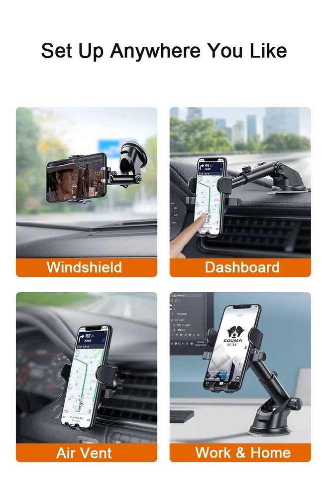 Universal Sucker Car cell Phone Holder 360° Windshield Car Dashboard Bracket - Image 4 of 4