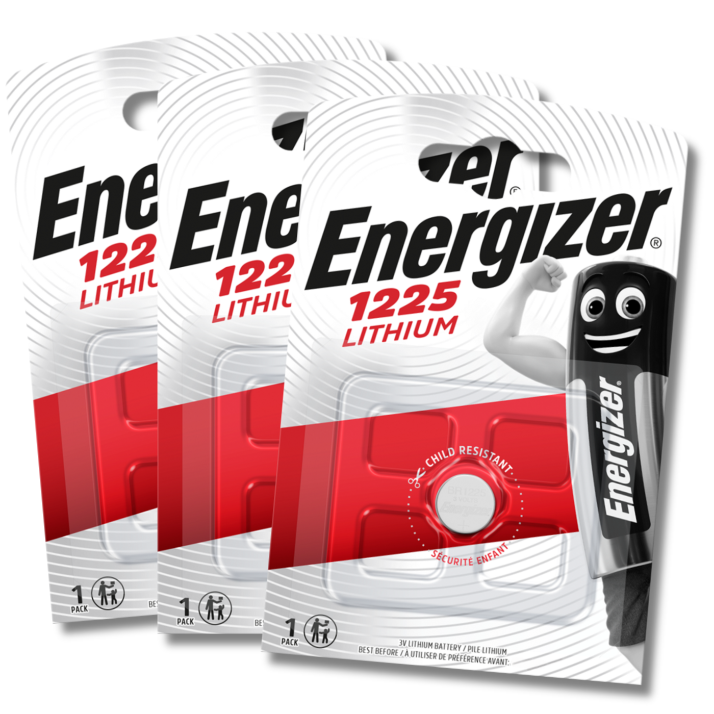 3x ENERGIZER CR1225 1225 Batteries 3V Lithium Coin Cell BR1225 *EXPIRY 10/2034*
