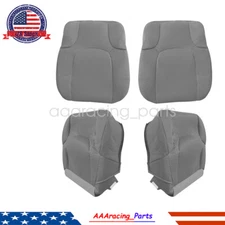 Driver Passenger Bottom Top Back Cloth Seat Cover Gray For 05-19 Nissan Frontier