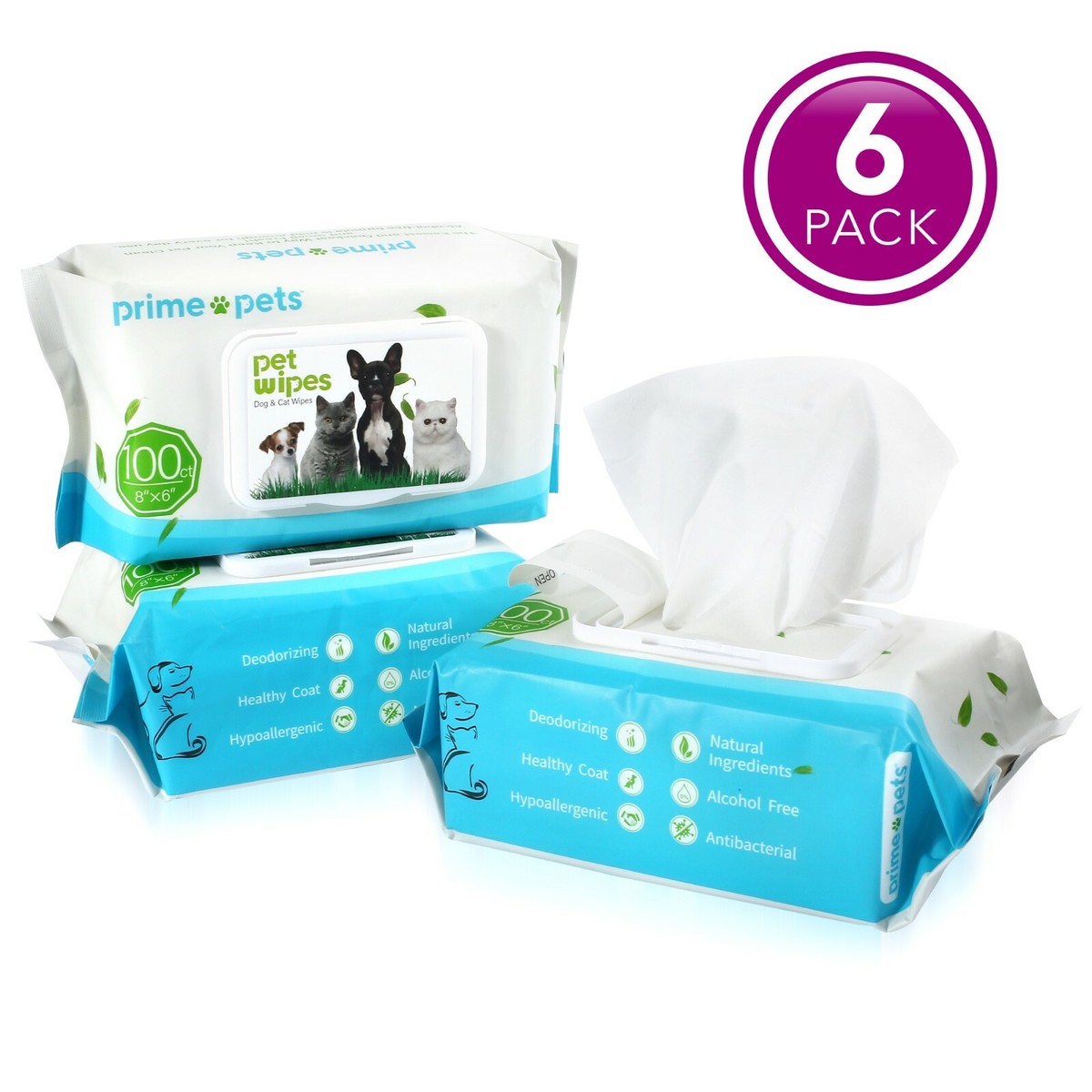Hypoallergenic Pet Wipes for Dogs Cats, Grooming Wipes for Paws