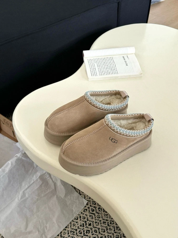NEW Women's Shoes 100% UGG Brand Braid Tazz Platform Slippers 1122553 Sand