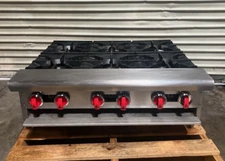 American Range 36" Heavy Duty Commercial 6-Burner Countertop Gas Hotplate w/Legs