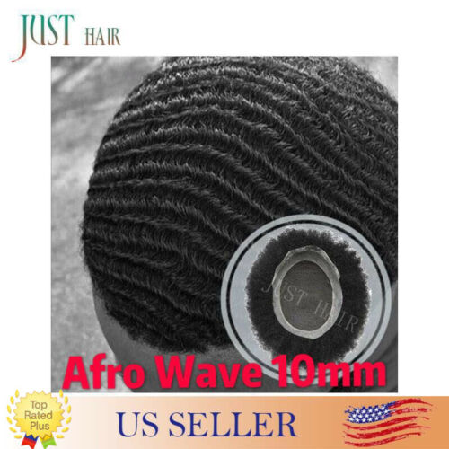 French lace Afro Curl Mens Toupee Africa America Black Mens afro Wig Poly Around - Picture 1 of 14