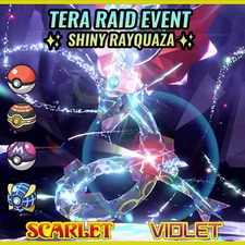 ✨ SHINY RAYQUAZA 🟣EVENT TERA ⚡RAID 🟣 POKEMON SCARLET VIOLET ⚡ 5 IV 🟣