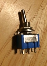 Guitar Switch 2 Positions 6 Terminals DPDT 2PDT Latching ON-ON Mini Toggle Blue