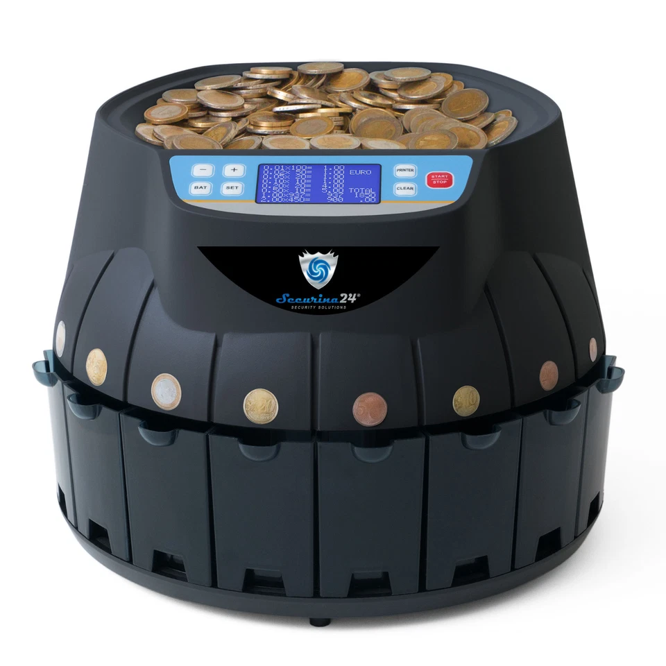 Münzzähler Euro SR1850 Geldzählmaschine Münzzählmaschine Geldzähler Securina24®