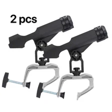 2 pcs Fishing Boat Rod pole Holder with 360 Degree Adjustable Large C-Clamp